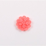 Plastic Carved Flower - Cluster 15MM CORAL