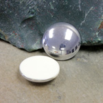 German Plastic Cabochon Vacuum Coated - Round 18MM SILVER