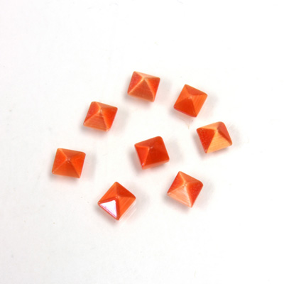 Fiber-Optic Cabochon - Pyramid Top 04x4MM CAT'S EYE ORANGE