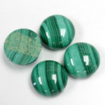 Gemstone Cabochon - Round 15MM MALACHITE