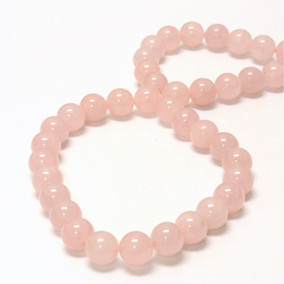 Gemstone Bead - Smooth Round 2.5MM Diameter Hole 10MM ROSE QUARTZ