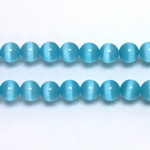 Fiber-Optic Synthetic Bead - Cat's Eye Smooth Round 06MM CAT'S EYE AQUA