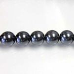 Czech Glass Pearl Bead - Round 10MM CHARCOAL GREY