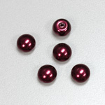 Glass High Dome Cabochon Pearl Dipped - Round 10MM GARNET