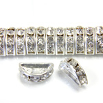 Czech Rhinestone Rondelle - Half Moon 13X6MM CRYSTAL-SILVER