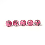 Czech Glass Lampwork Bead - Smooth Round 06MM Flower ON ROSE