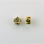 Metalized Plastic Bead - 5-Petal Flower 08MM ANTIQUE GOLD