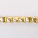 Czech Glass Pearl Bead - Heart 08x8MM GOLD 70486