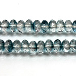 Czech Glass Fire Polish Bead - Rondelle Donut 07x4MM LUMI COATED BLUE