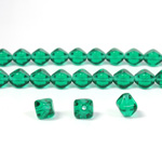 Czech Pressed Glass Bead - Smooth Bicone 06MM EMERALD