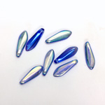 Czech Pressed Glass Pendant - Spear 16x5MM SAPPHIRE AB