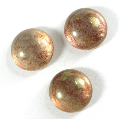 Glass Medium Dome Coated Cabochon - Round 18MM LUSTER ROSE