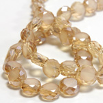 Chinese Cut Crystal Bead Disc Side Drilled - Round 07.5MM AMBER GOLD COAT