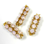 Preciosa Rhinestone Rondelle Crystal Tubes 20x7MM OPAL ROSE/RAW