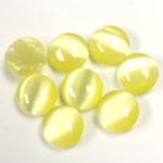 Fiber-Optic Cabochon - Round 10MM CAT'S EYE YELLOW