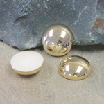 German Plastic Cabochon Vacuum Coated - Round 15MM GOLD