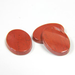 Gemstone Flat Back Single Bevel Buff Top Stone - Oval 18x13MM RED JASPER