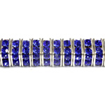 Czech Rhinestone Rondelle - Square 06MM SAPPHIRE-SILVER