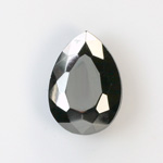 Glass Point Back Tin Table Cut (TTC) Stone - Pear 25x18MM HEMATITE