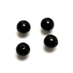 Plastic Bead - Opaque Color Smooth Round 10MM JET