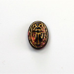German Glass Flat Back Foiled Scarab with Gold Engraving - 14x10MM AMETHYST