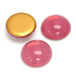 Glass Medium Dome Foiled Cabochon - Round 18MM OPAL ROSE