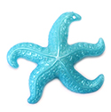German Plastic Starfish Pendant - 45x40MM PEARL AQUA