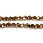 Chinese Cut Crystal Bead - Bicone 04x4MM COPPER METALLIC