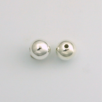 Metalized Plastic Smooth Bead - Round 08MM SILVER