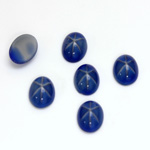 Glass Medium Dome Cabochon - Oval 10x7MM ROYAL STAR BLUE