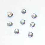 Glass Medium Dome Foiled Cabochon - Round 05MM LT SAPPHIRE AB