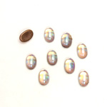 Glass Medium Dome Foiled Cabochon - Coated Oval 06x4MM ROSALINE AB