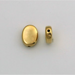 Metalized Plastic Smooth Bead - Oval Lentil 12x10MM GOLD