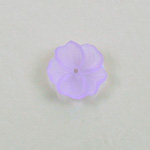 German Plastic Flower with Center Hole - 5-Petal Round 14MM MATTE LT AMETHYST