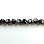 Chinese Cut Crystal Millefiori Bead - Round 08MM BLACK