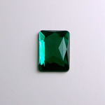 Glass Flat Back Foiled Rauten Rose - Cushion 18x13MM EMERALD