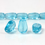 Glass Bead TablePolished -  Pear 11x8MM AQUA