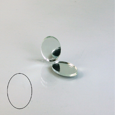 Glass Flat Back Foiled Mirror - Oval 14x10MM  CRYSTAL