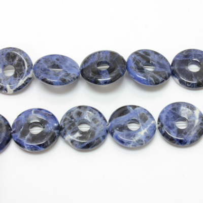 Gemstone Bead - Donut Side Drilled 20MM SODALITE