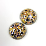 Glass Medium Dome Lampwork Cabochon - Round 18MM MULTI GOLD SILVER with  AVENTURINE (04266)