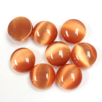 Fiber-Optic Cabochon - Round 10MM CAT'S EYE COPPER