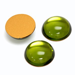 Glass Medium Dome Foiled Cabochon - Round 18MM OLIVINE