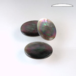 Shell Flat Back Cabochon - Oval 18x13MM BLACK TAHITI PEARL