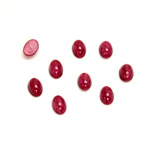 Glass Medium Dome Lampwork Cabochon - Oval 06x4MM STAR RUBY