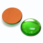 Glass Medium Dome Foiled Cabochon - Round 21MM PERIDOT