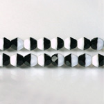 Czech Glass Fire Polish Bead - Round 06MM WHITE/BLACK