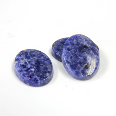 Gemstone Flat Back Single Bevel Buff Top Stone - Oval 16x12MM SODALITE