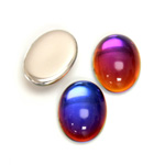 Glass Medium Dome Foiled Cabochon - Coated Oval 18x13MM VULCANO