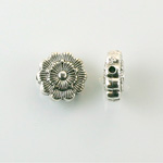Metalized Plastic Bead - Flat Round 13MM ANTIQUE SILVER
