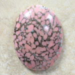 Glass Medium Dome Lampwork Cabochon - Oval 40x30MM ROSE MATRIX (03989)